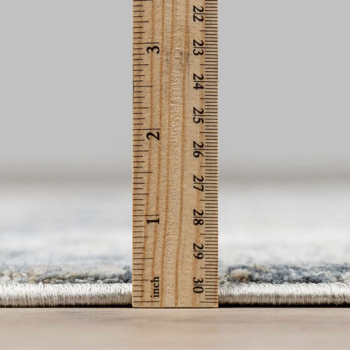 Gray Modern Abstract Machine Woven Rug