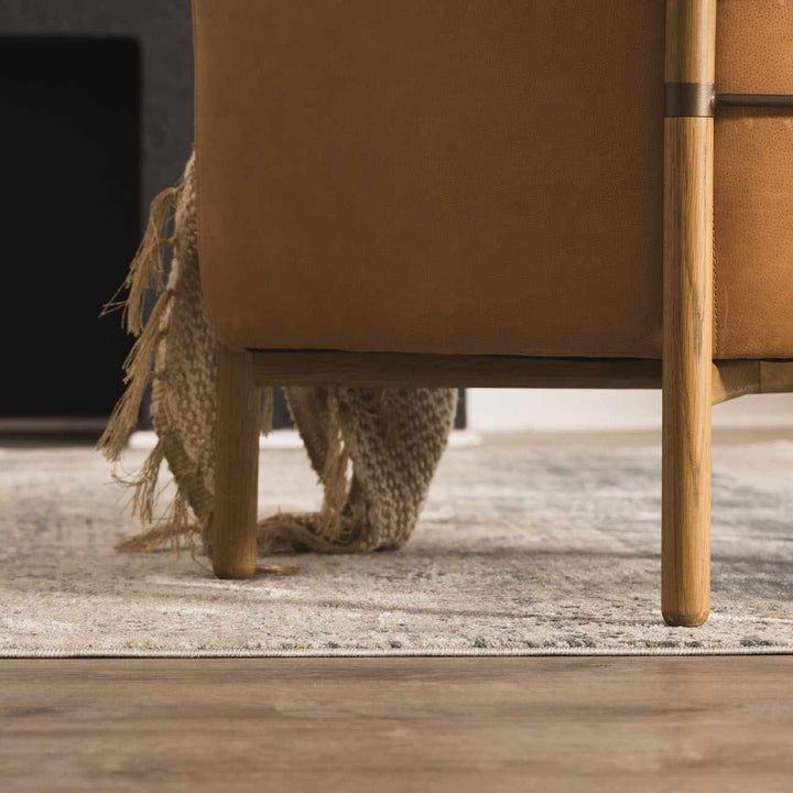 Gray Modern Abstract Machine Woven Rug