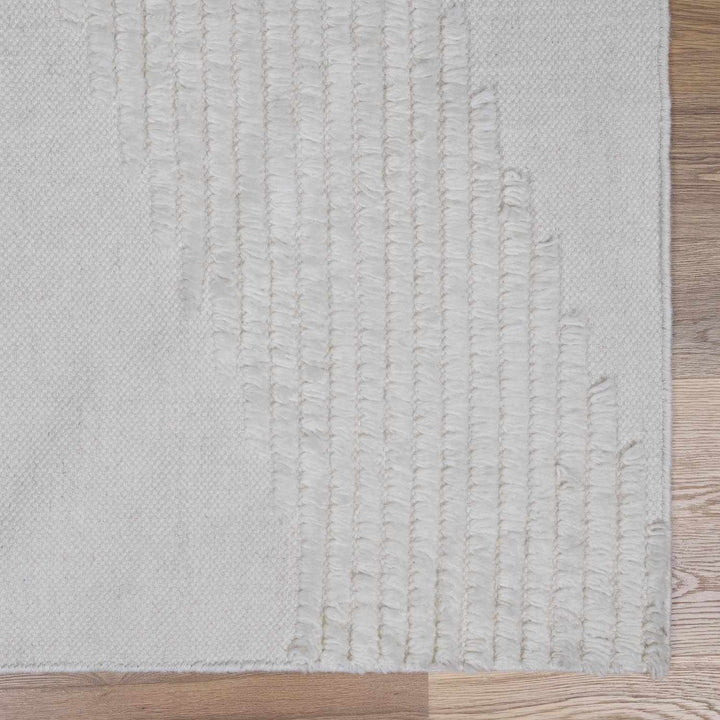 Woodew Modern Style Ivory Hand Woven Wool Area Rug
