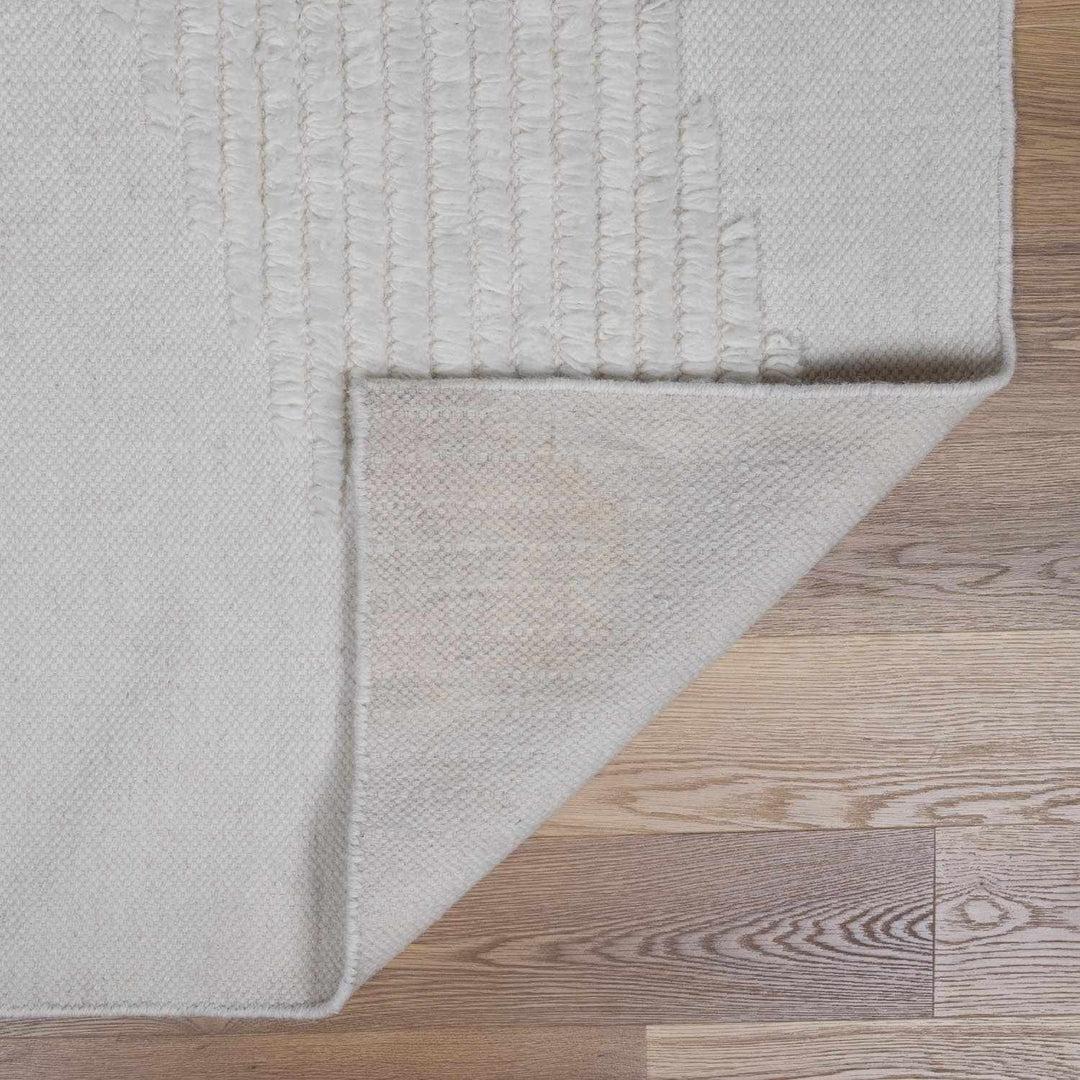 Woodew Modern Style Ivory Hand Woven Wool Area Rug