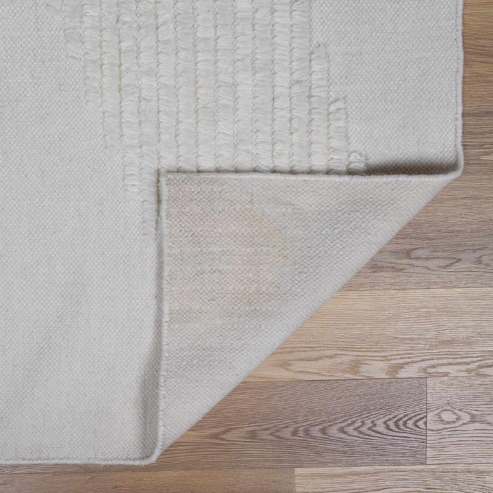 Woodew Modern Style Ivory Hand Woven Wool Area Rug