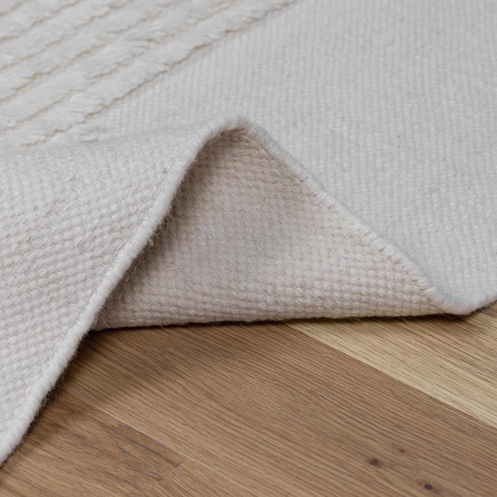 Woodew Modern Style Ivory Hand Woven Wool Area Rug