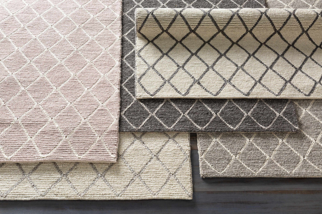 Arlesey Modern Geometrical Design Ivory Hand Woven Area Rug
