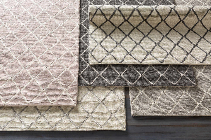 Arlesey Modern Geometrical Design Ivory Hand Woven Area Rug
