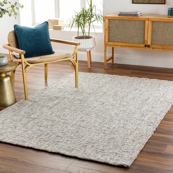Westoning Contemporary Abstract Gray Hand Loomed Area Rug