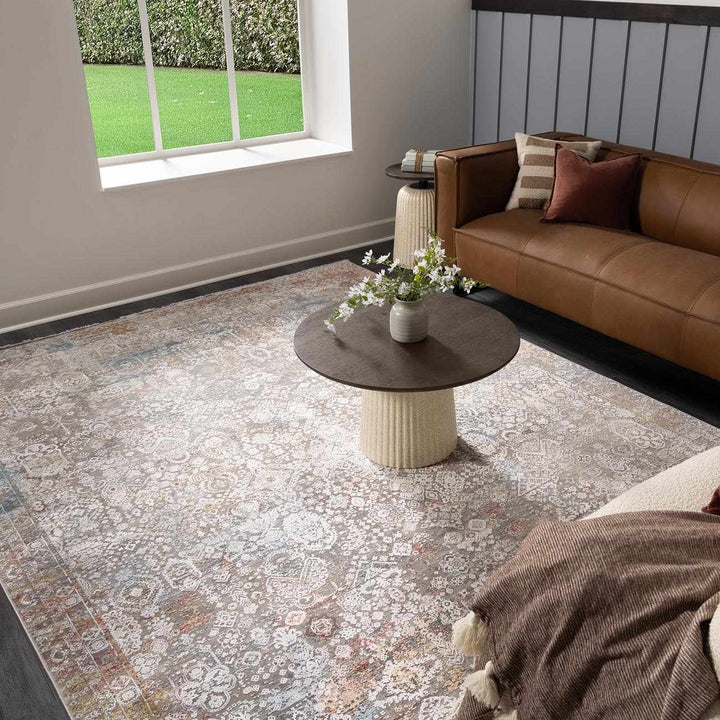 Witheridge Traditional Style Ivory And Gray Area Rug