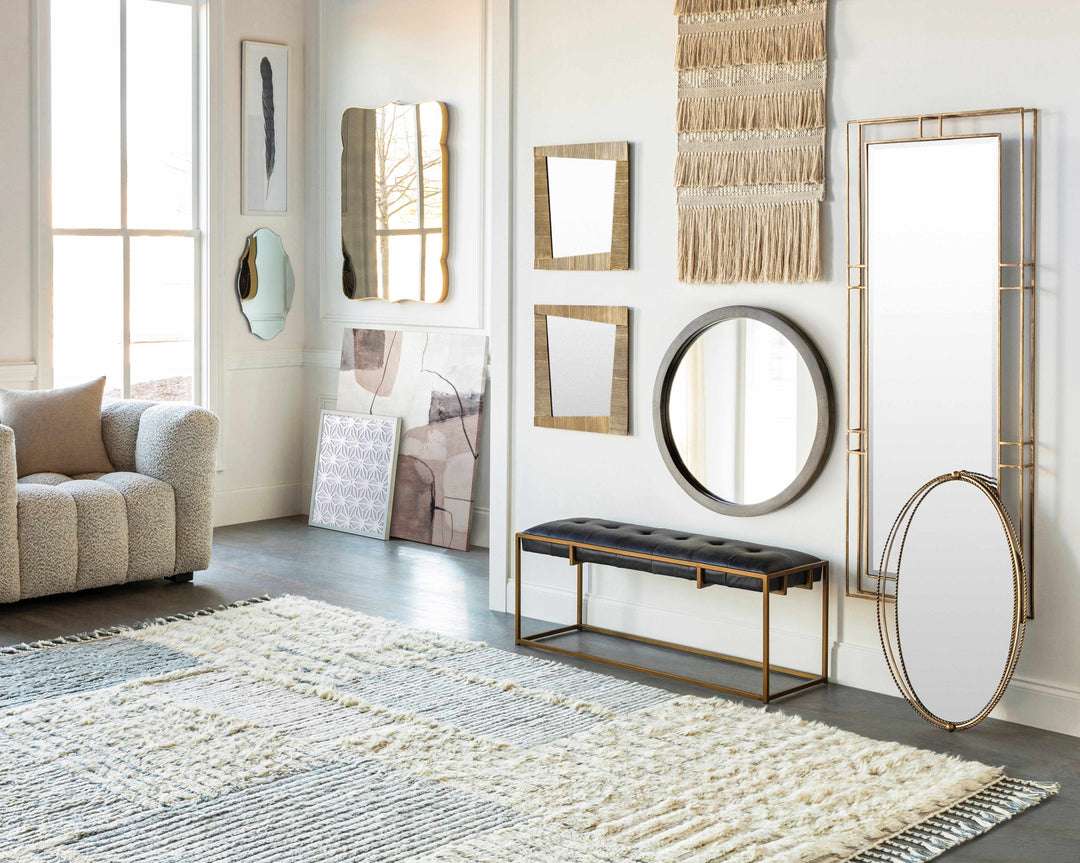 Plean Modern Style Ivory And Gray Hand Knotted Area Rug