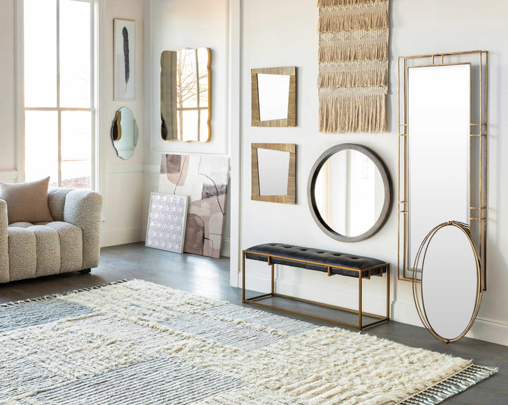 Plean Modern Style Ivory And Gray Hand Knotted Area Rug