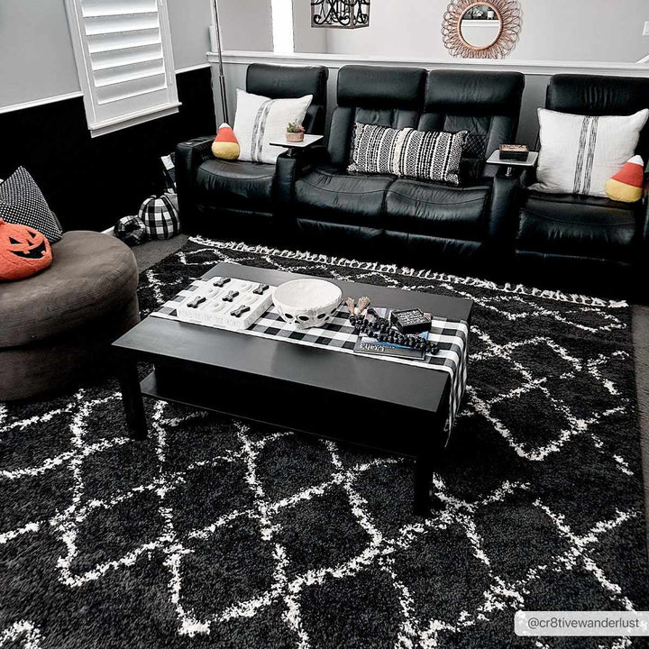Ayden Black And Beige Modern Style Area Rug
