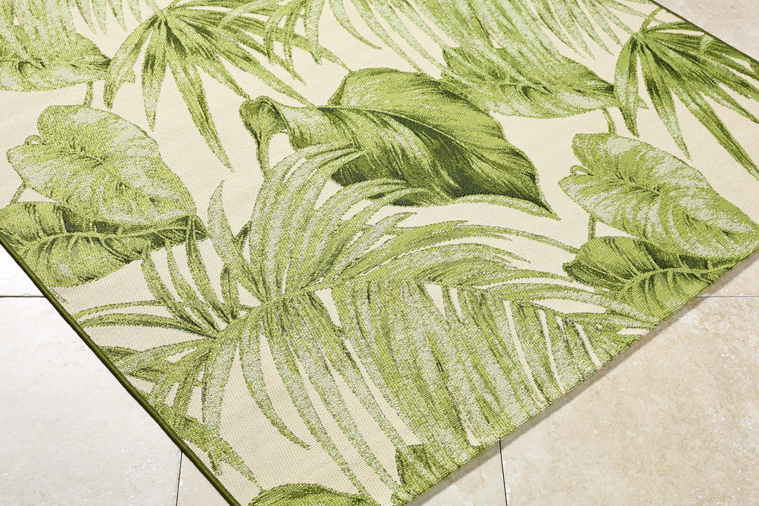 Amirah Contemporary Botanical Olive Rug