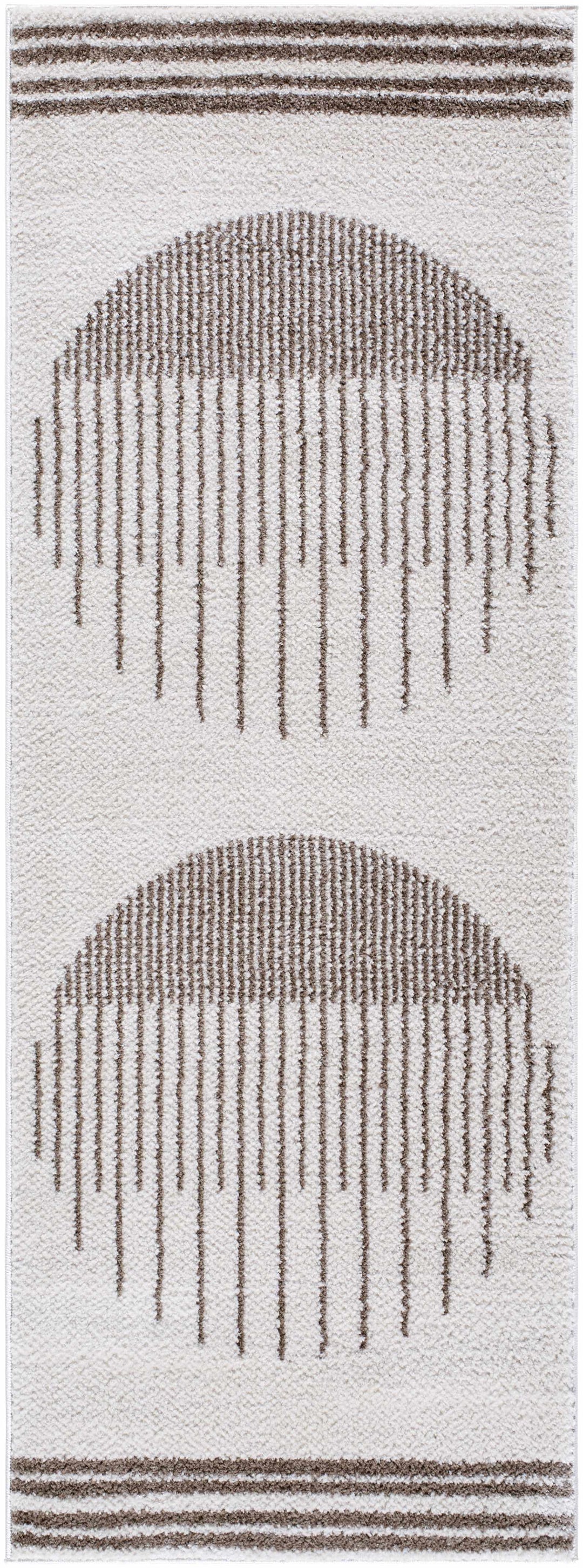 Apichu Modern Brown And Beige Washable Area Rug