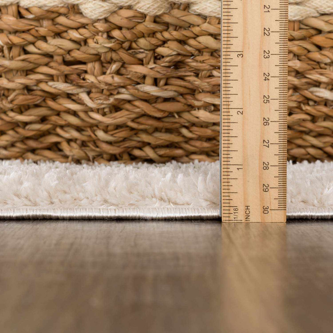Apichu Contemporary Geometrical Beige And Green Washable Area Rug