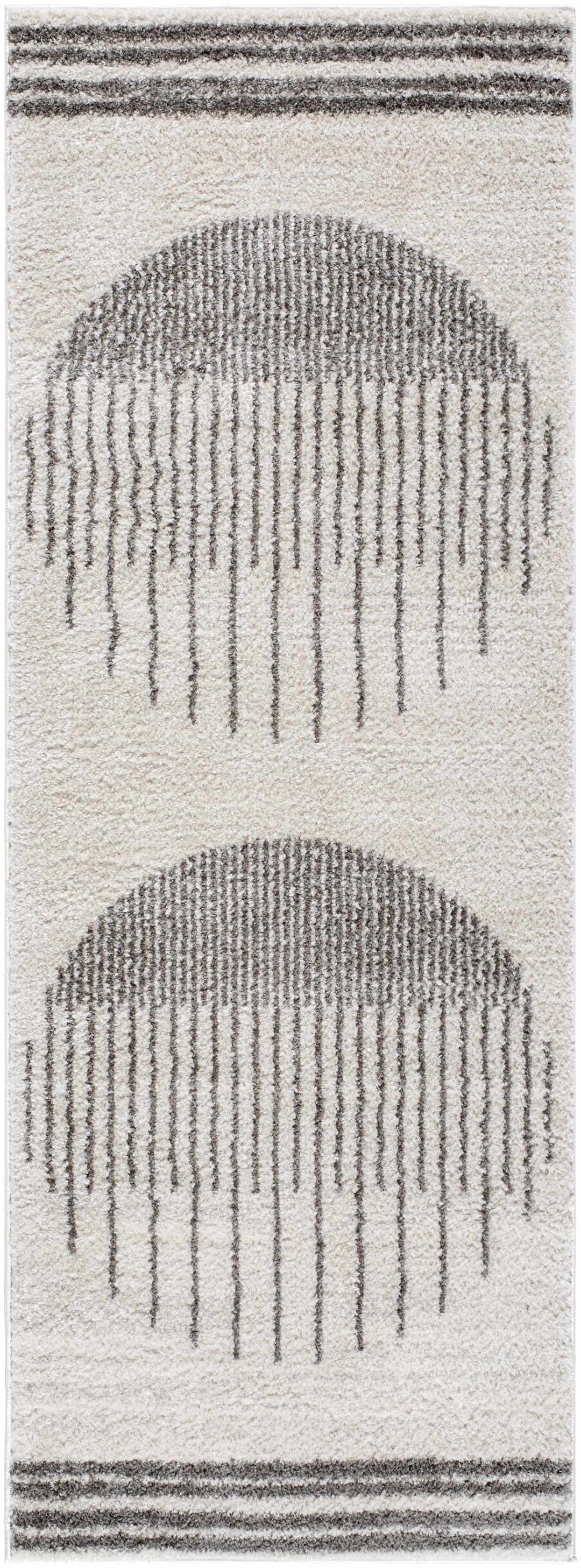 Apichu Contemporary Style Beige And Charcoal Washable Area Rug