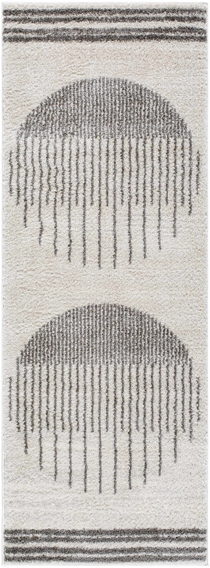 Apichu Contemporary Style Beige And Charcoal Washable Area Rug