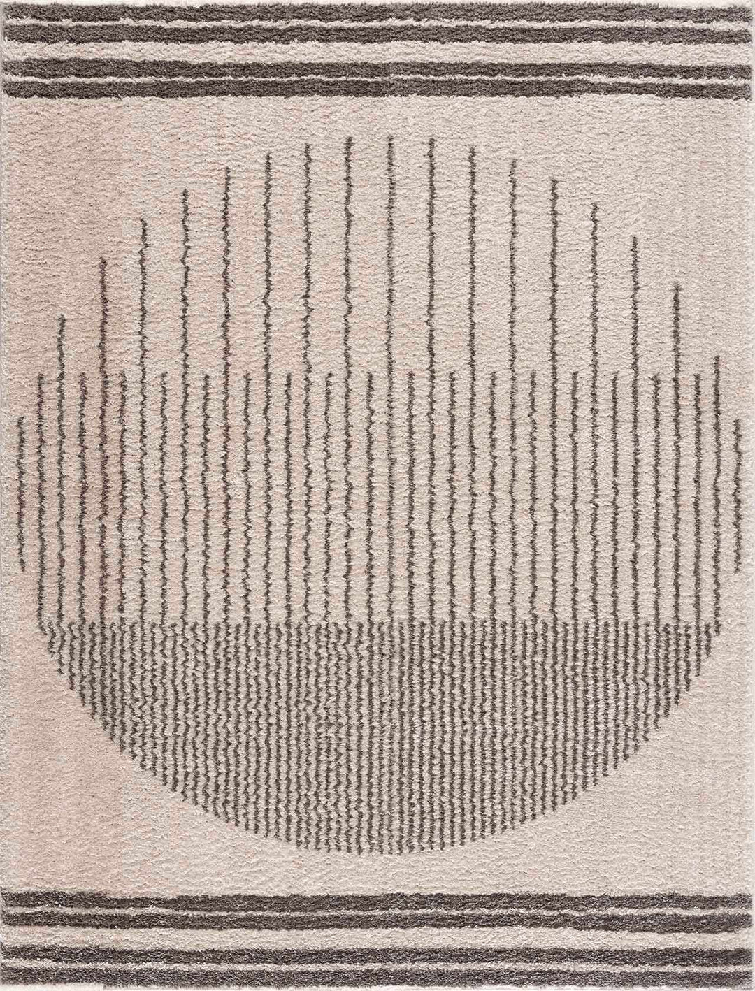 Apichu Contemporary Style Beige And Charcoal Washable Area Rug