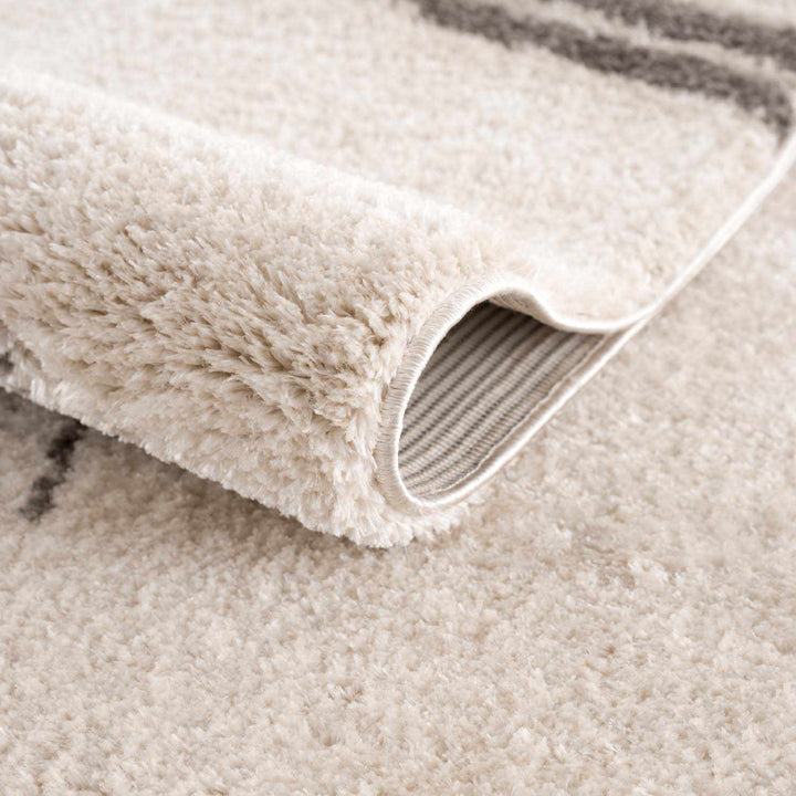 Apichu Contemporary Style Beige And Charcoal Washable Area Rug