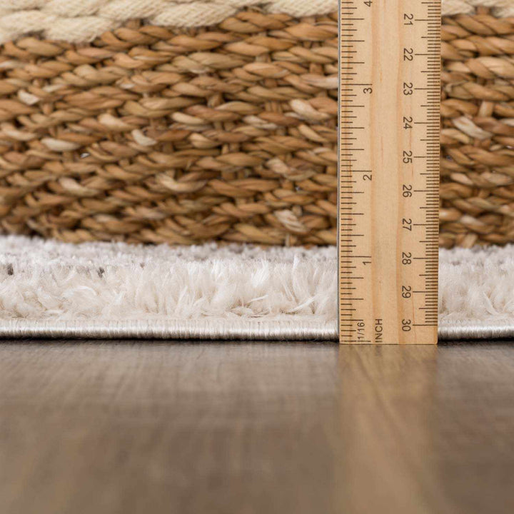 Apichu Contemporary Style Beige And Charcoal Washable Area Rug