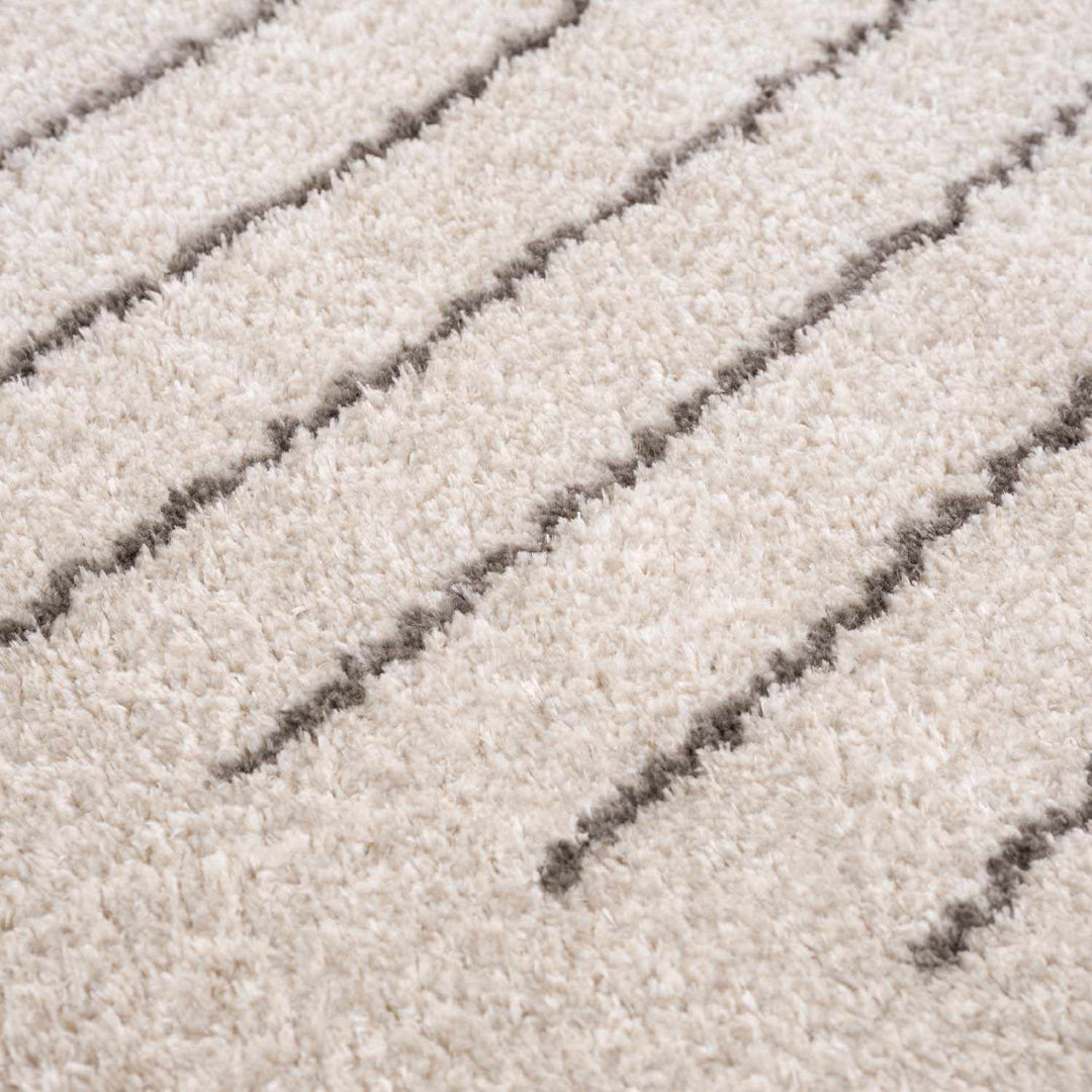 Apichu Contemporary Style Beige And Charcoal Washable Area Rug