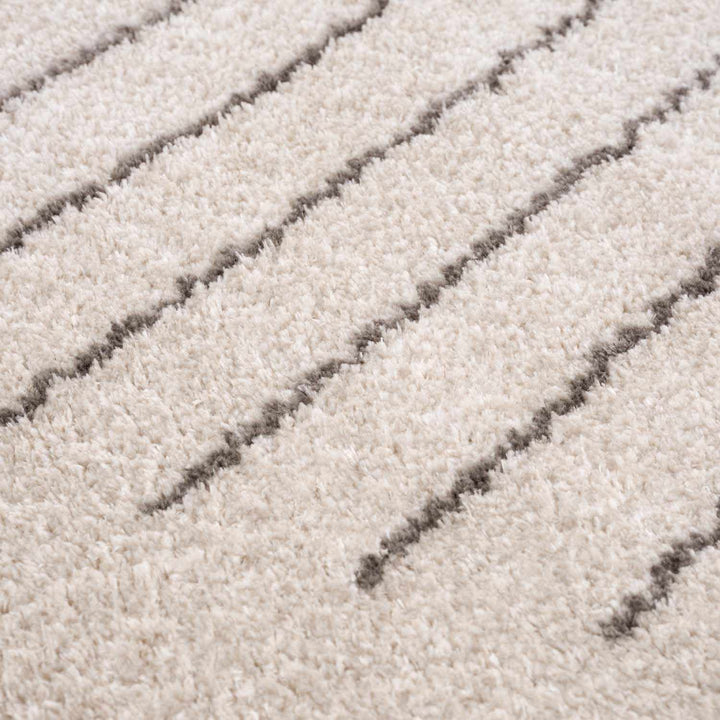 Apichu Contemporary Style Beige And Charcoal Washable Area Rug