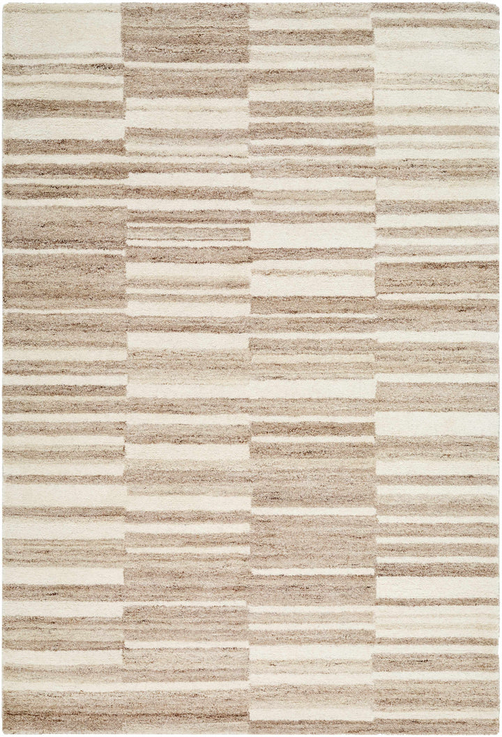 Yuuma Contemporary Style Beige And Tan Hand Tufted Area Rug