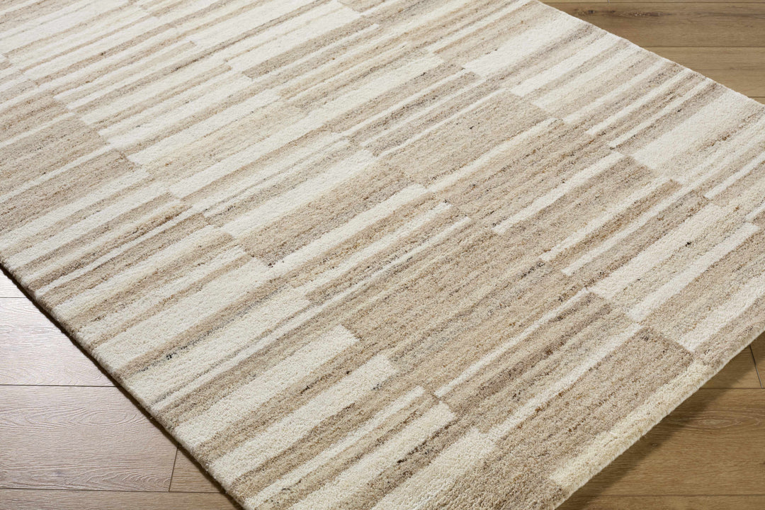 Yuuma Contemporary Style Beige And Tan Hand Tufted Area Rug