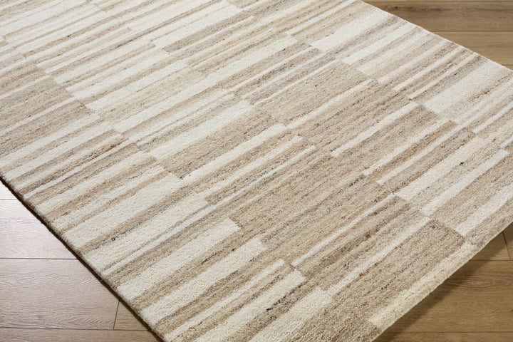 Yuuma Contemporary Style Beige And Tan Hand Tufted Area Rug