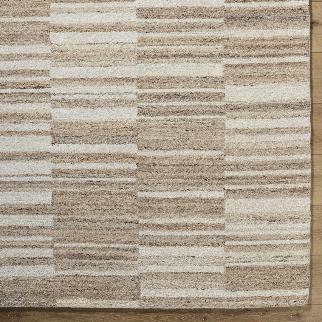 Yuuma Contemporary Style Beige And Tan Hand Tufted Area Rug