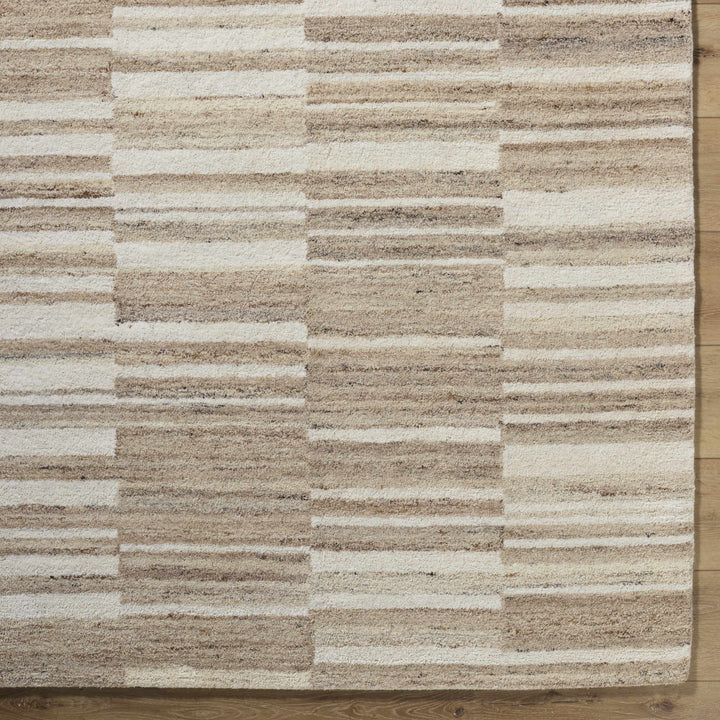 Yuuma Contemporary Style Beige And Tan Hand Tufted Area Rug