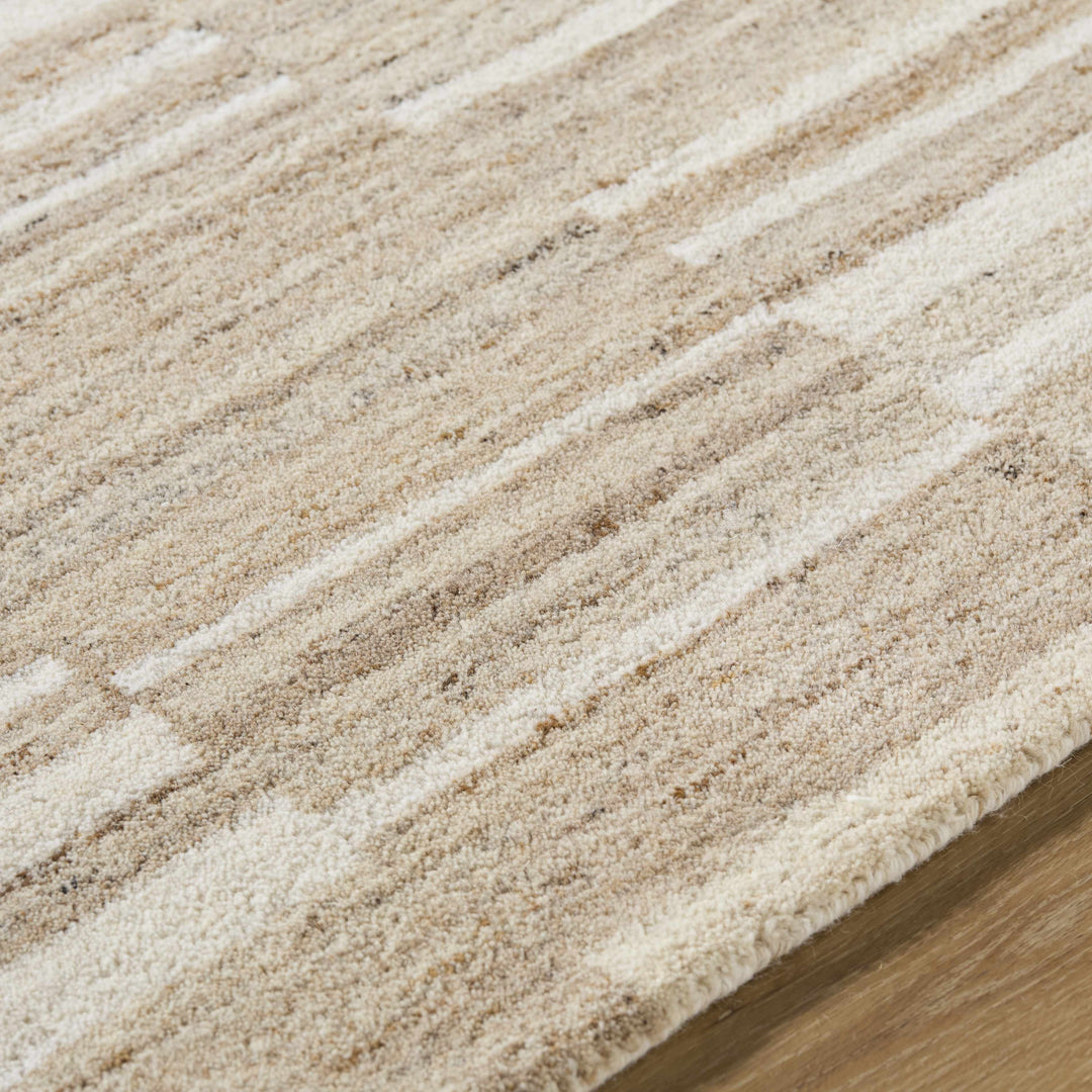 Yuuma Contemporary Style Beige And Tan Hand Tufted Area Rug
