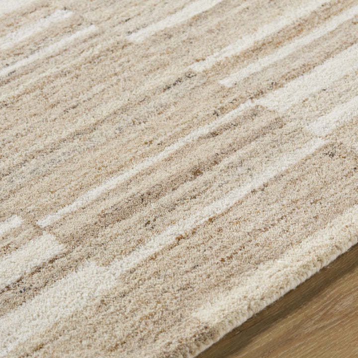 Yuuma Contemporary Style Beige And Tan Hand Tufted Area Rug