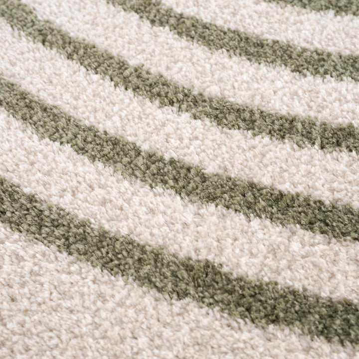 Yasuo Modern Geometrical Green And Beige Washable Area Rug