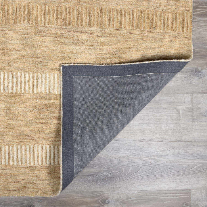Yoyko Modern Stripe Pattern Ivory And Beige Hand Tufted Wool Area Rug