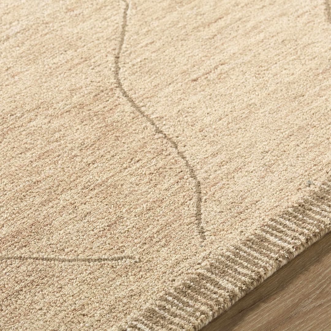Addien Beige Contemporary Style Hand Tufted Wool Area Rug