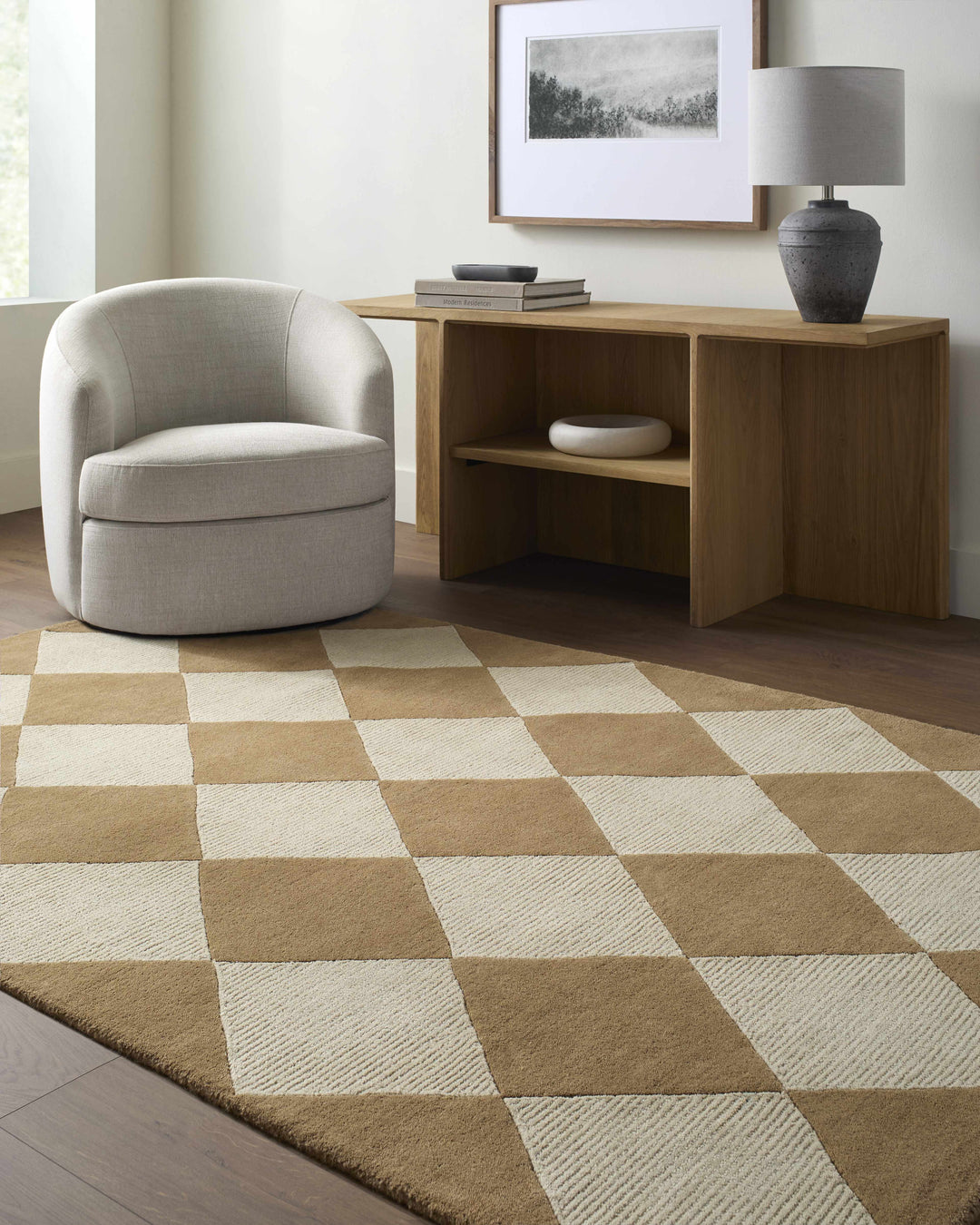 Aradia Modern Geometrical Brown And Tan Area Rug