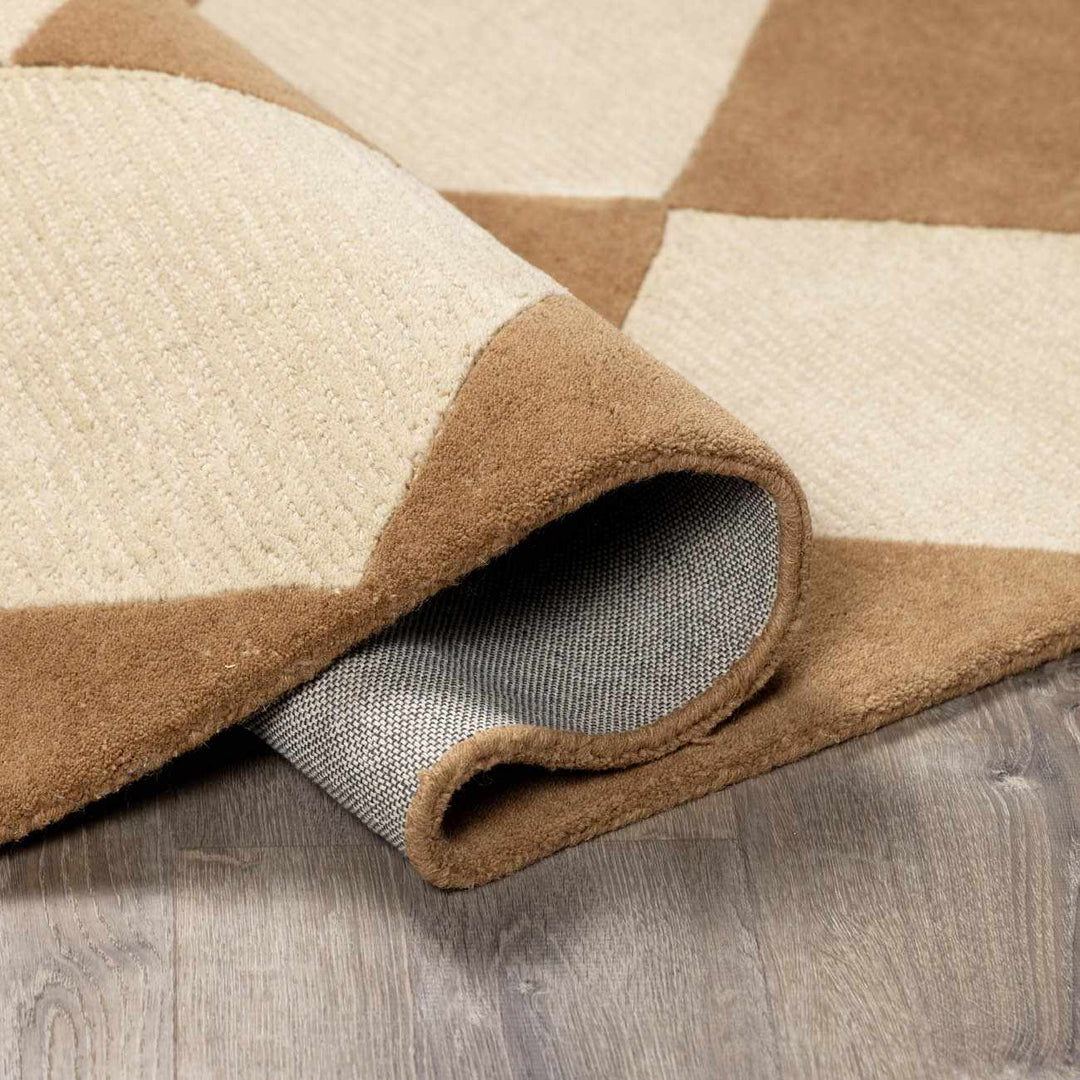 Aradia Modern Geometrical Brown And Tan Area Rug
