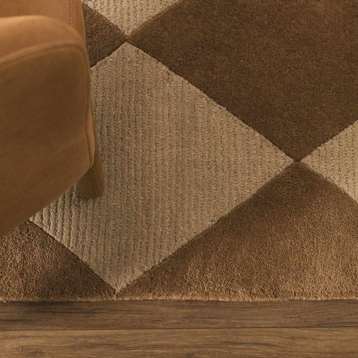 Aradia Modern Geometrical Brown And Tan Area Rug