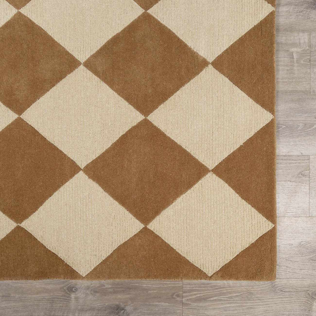 Aradia Modern Geometrical Brown And Tan Area Rug