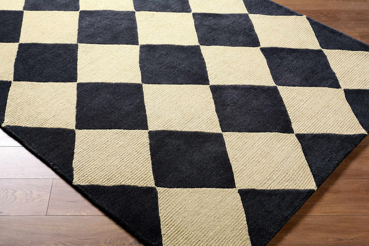 Aradia Modern Geometrical Tan And Charcoal Rug