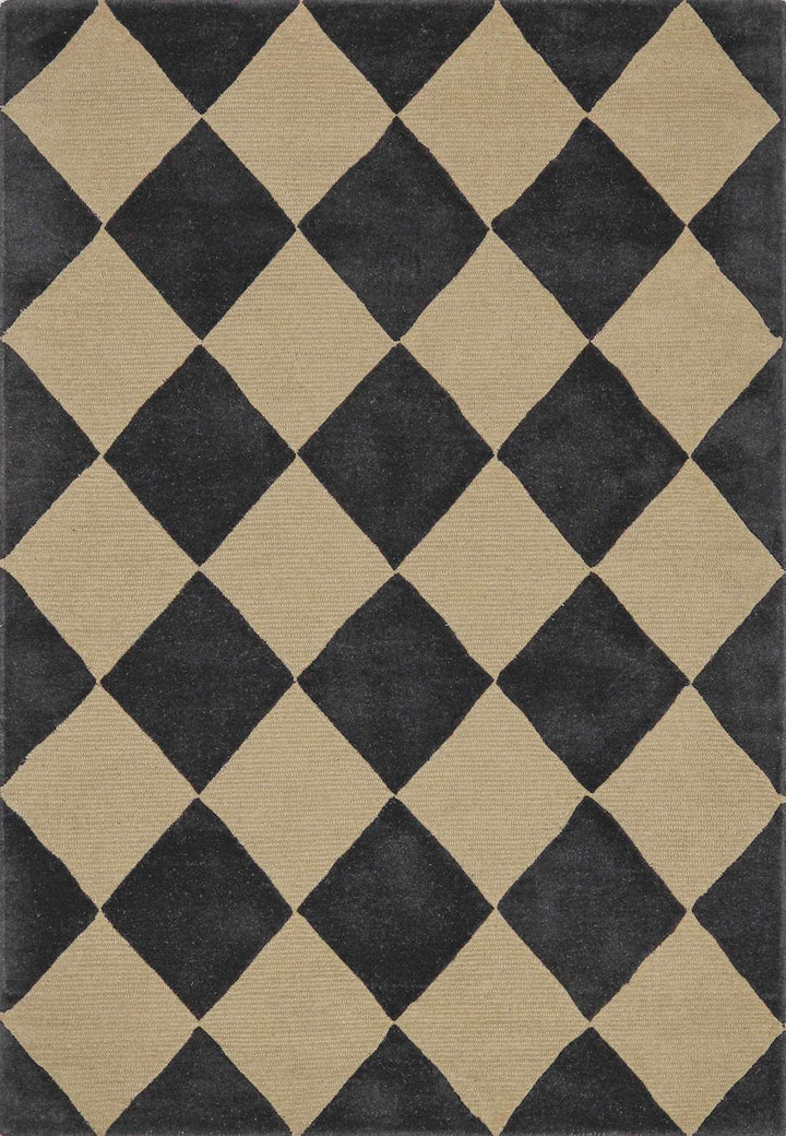 Aradia Modern Geometrical Tan And Charcoal Rug
