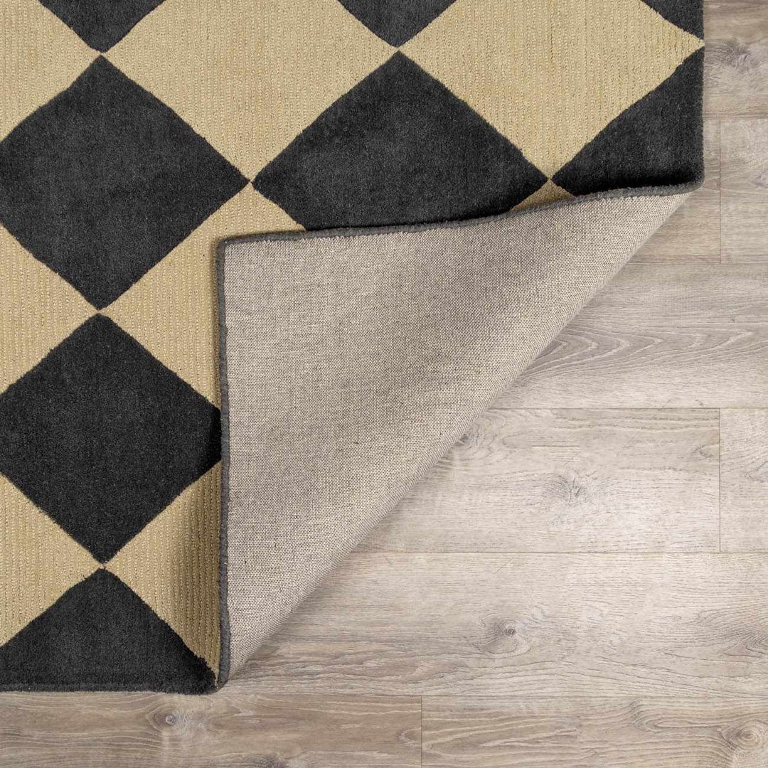 Aradia Modern Geometrical Tan And Charcoal Rug