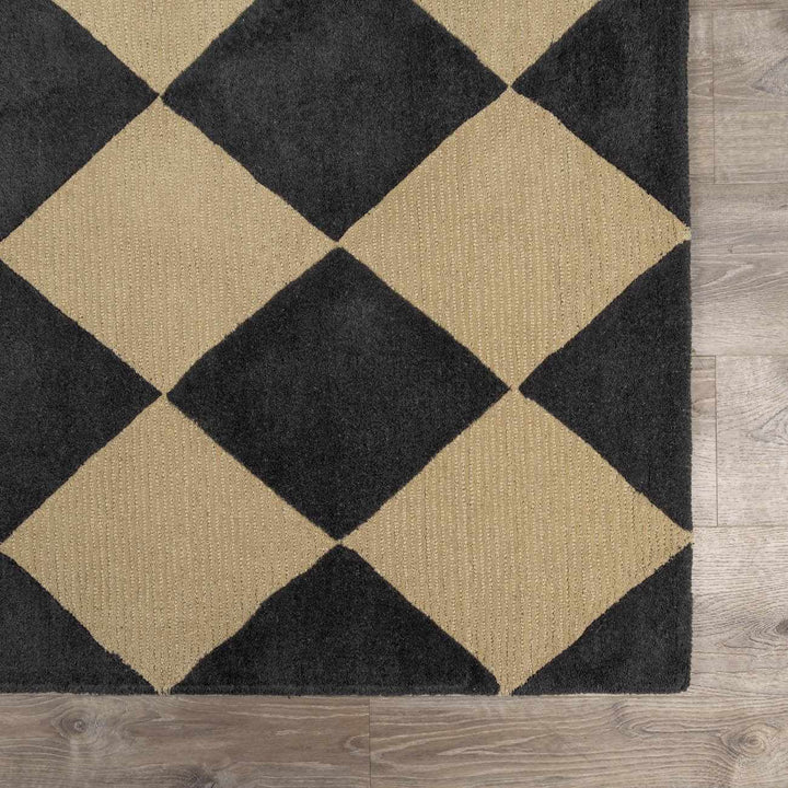 Aradia Modern Geometrical Tan And Charcoal Rug