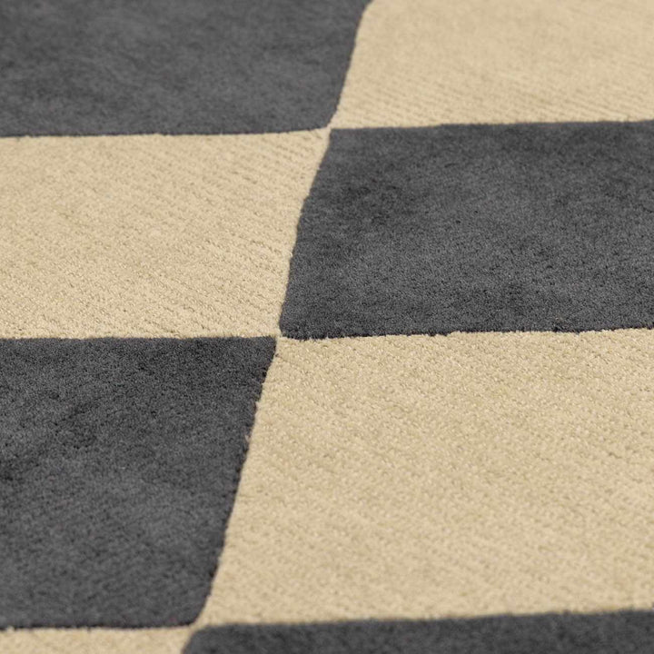Aradia Modern Geometrical Tan And Charcoal Rug