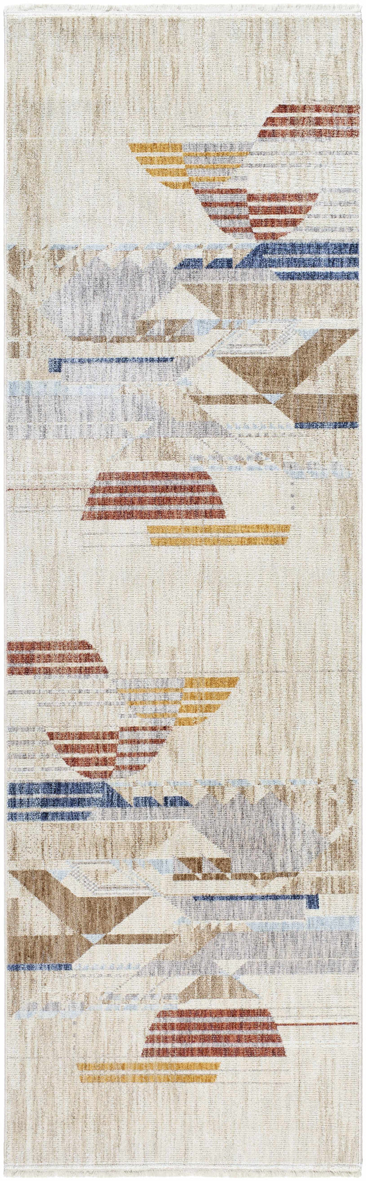Zanna Contemporary Abstract Beige And Rust Machine Woven Area Rug