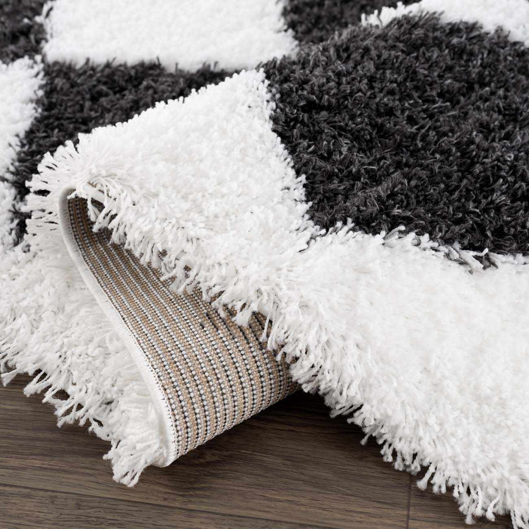 Zahur Modern Geometrical Black And White Rug