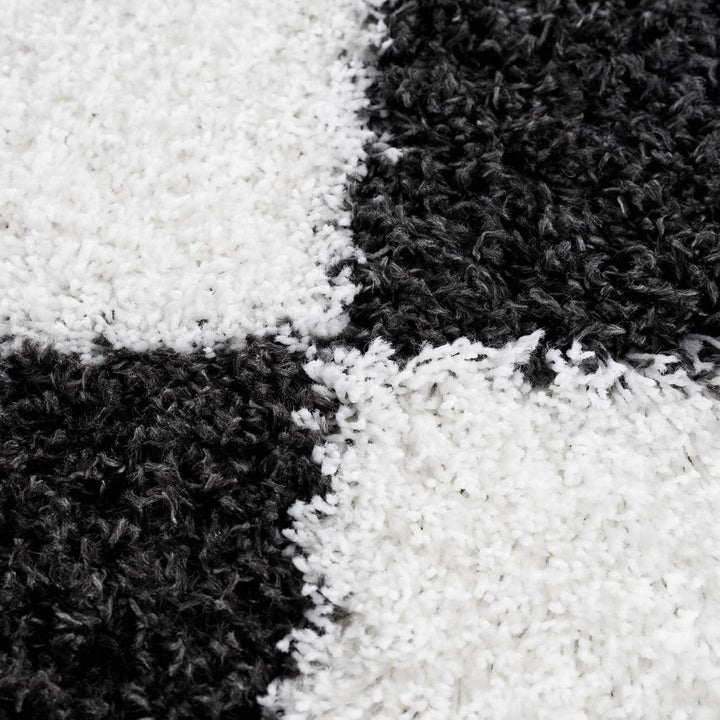 Zahur Modern Geometrical Black And White Rug