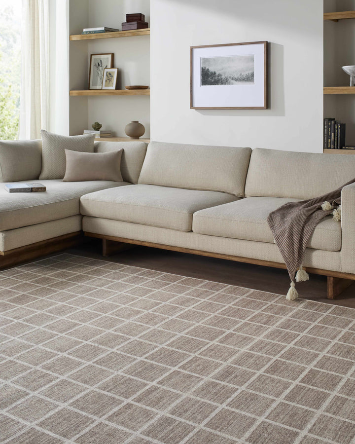 Anicet Modern Geometrical Beige Wool Area Rug