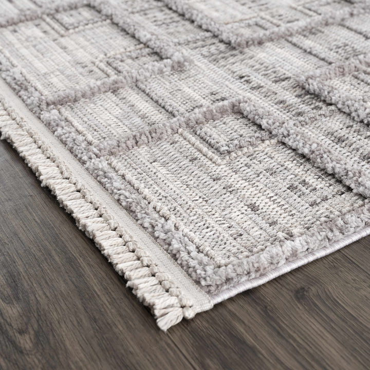 Knocklyon Contemporary Geometrical Design Gray Rug