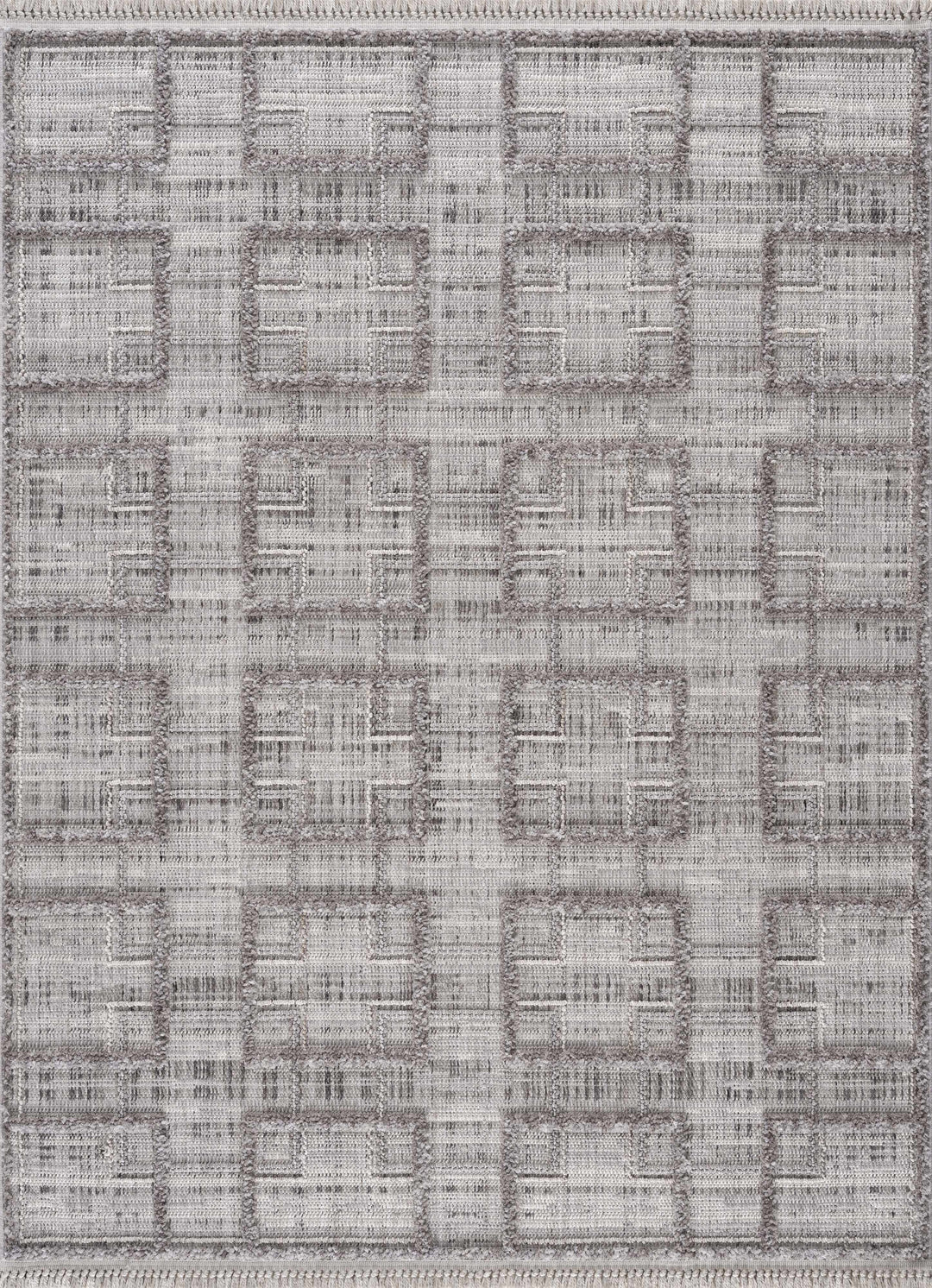 Knocklyon Contemporary Geometrical Design Gray Rug