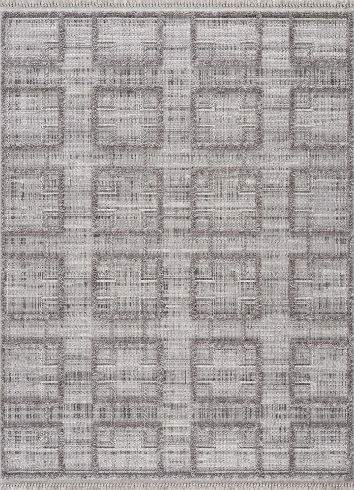 Knocklyon Contemporary Geometrical Design Gray Rug