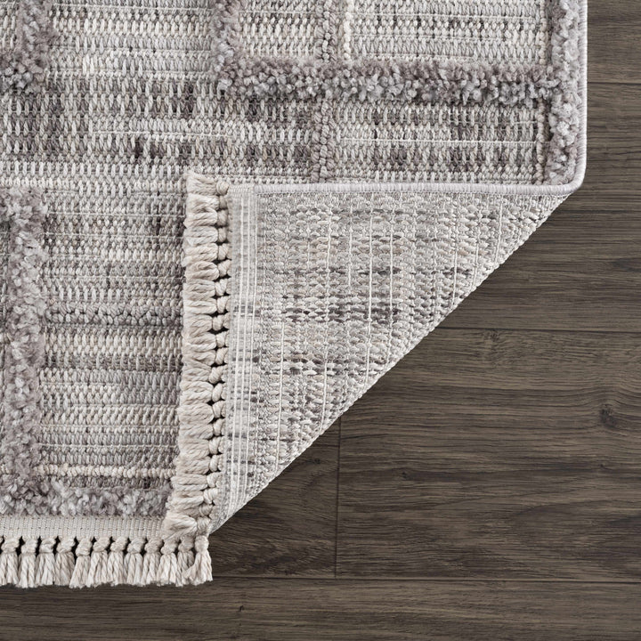 Knocklyon Contemporary Geometrical Design Gray Rug